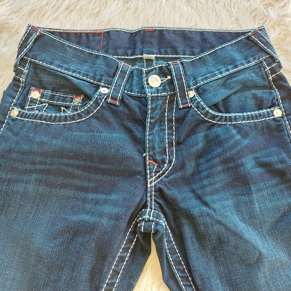 True Religion Women's Straight Leg Mid Rise Thick Stitches Denim Jeans Size: 29 - Picture 5 of 14